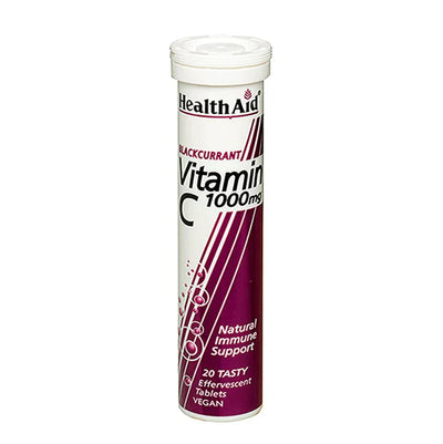 HealthAid Vitamin C 1000mg Effervescent (Blackcurrant), 20 Effervescent Tablets