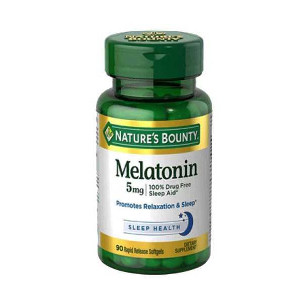 Nature's Bounty Melatonin 5 mg 90 Rapid Release Softgels Bottle - PakVitamins