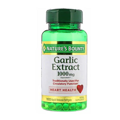 Nature's Bounty Odorless Garlic Extract 1000 mg 100 Softgels Bottle - PakVitamins