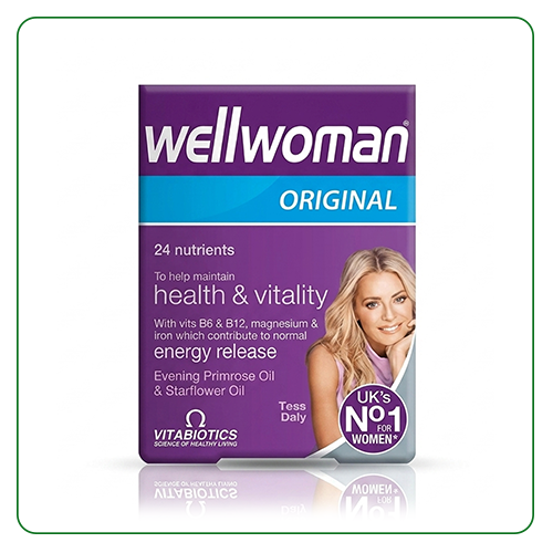 Wellwoman Original packaging with a woman's face on a white background