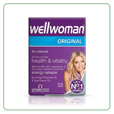 Wellwoman Original packaging with a woman's face on a white background