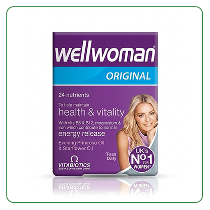 Wellwoman Original packaging with a woman's face on a white background