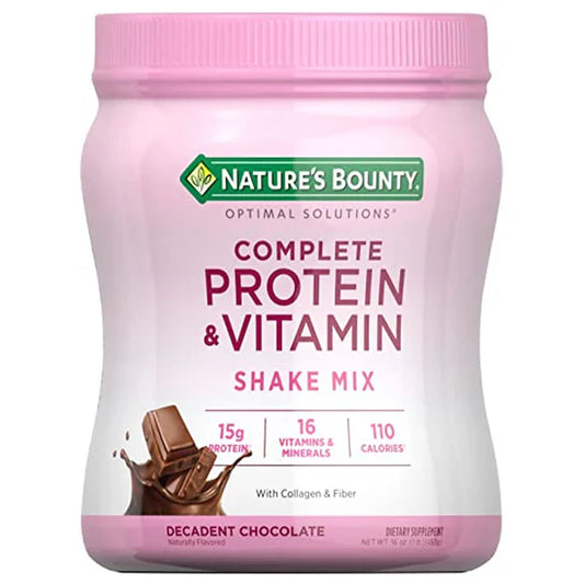 Nature's Bounty Complete Protein & Vitamin Shake Mix Decadent Chocolate,1 Lbs (453 G)