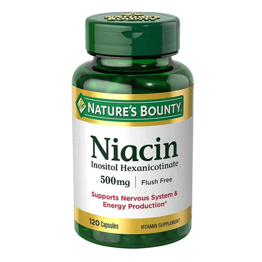 Nature's Bounty Flush Free Niacin 500mg, 120 Capsules